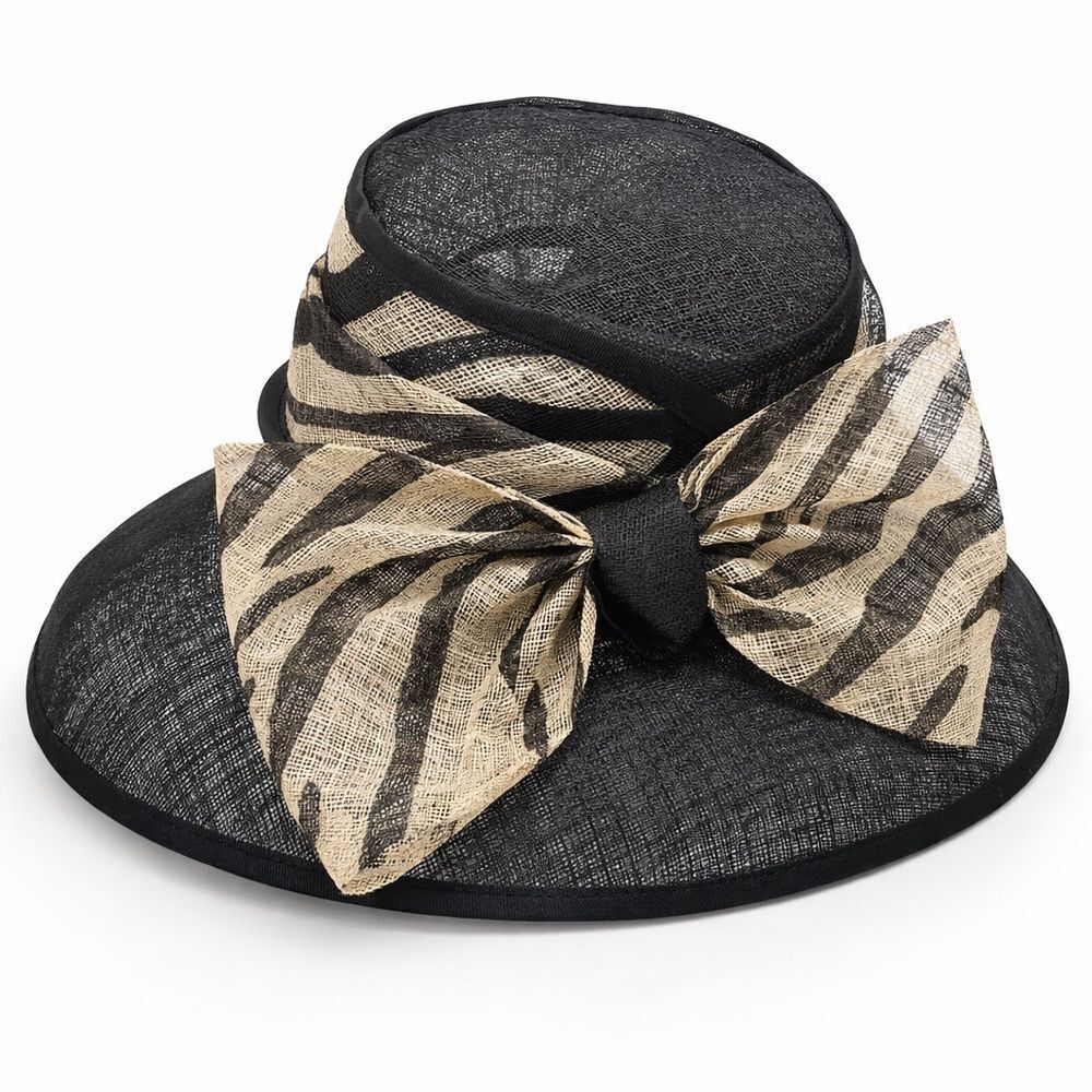 Elegant Straw Sinamay Dress Hat by Fine Millinery Collection by August NWOT